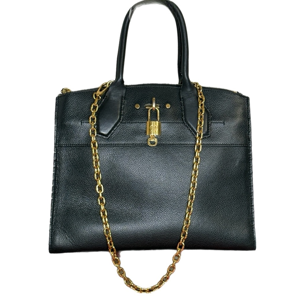 Louis Vuitton City Steamer Limited Edition Black Leather with Chain Strap - Picture 2 of 13